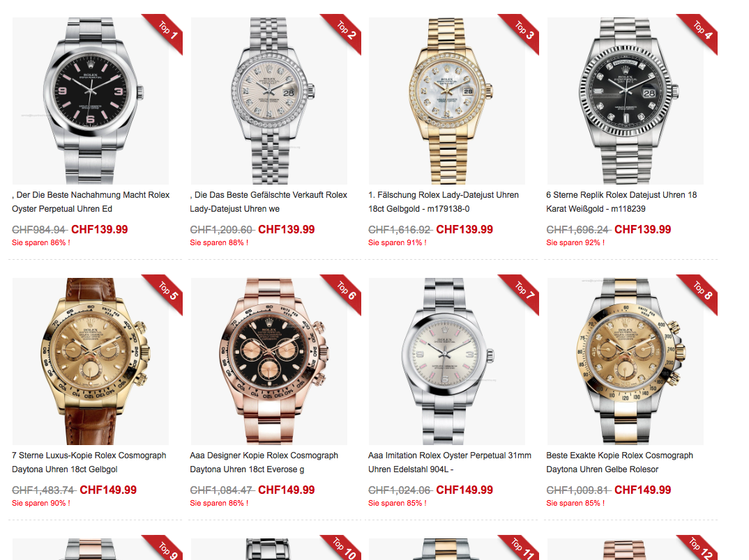 Déferlement de fausses montres suisses sur Facebook